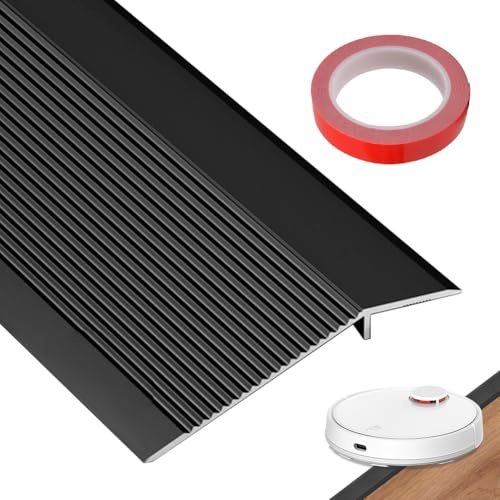 0,9 m x 10 cm aluminium golvövergångslist, golvjustering, övergångslist, dörrlist, golvjusteringsprofil, överbryggar höjden mellan 8–40 mm (mattsvart)