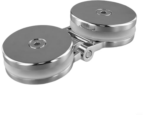 CYRENT Bisagras para mampara de ducha, bisagra de puerta de vidrio sin marco, accesorio de baño, abrazadera de puerta de ducha, soporte de pared para fregadero y bandeja de ducha (bisagra de doble