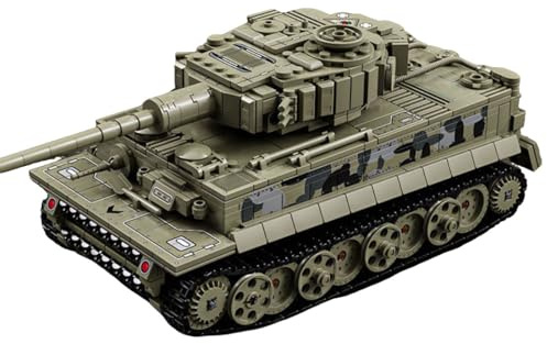 MASUSE Militär Panzer Bausteine Modell, 968Teile WW2 Tiger Panzer Klemmbausteine Modellbausatz Schwerer Tank Konstruktions Set