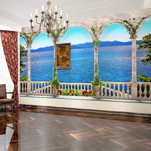 Fotomurale 3D Murale Autoadesivo Vista Della Finestra 300(W) X210(H) Cm Camera Dei Bar Ufficio Soggiorno Ristorante Negozio Di Corridoio Hotel Decorazione Della Parete Arte-8534295