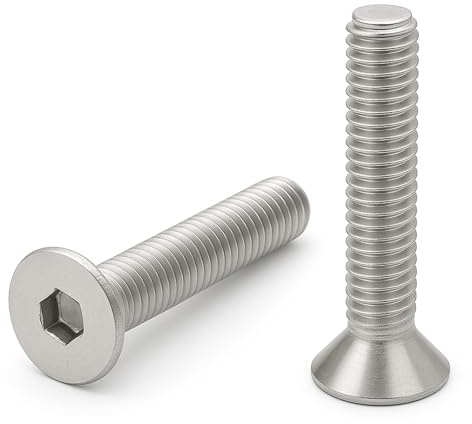 20 viti in acciaio inox M2 x 14 mm, testa svasata, 2 x 14 mm, viti per metallo cilindrico a 6 esagonale cavo (FHC) – acciaio inossidabile A2 – ISO 10642