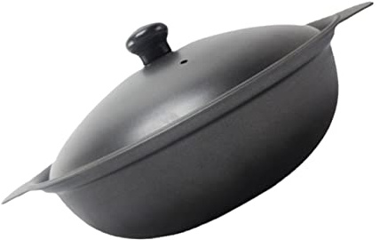 ULTECHNOVO Cazuela de Hierro Fundido Antiadherente con Tapa Doble Asa para Guisos Arroz Estofado Cocina Hogar Restaurante