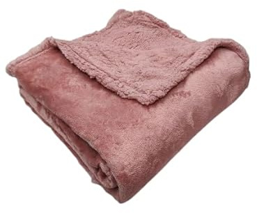 Tende Arredo Tessile - Coperta Pile Matrimoniale Copriletto Invernale (200x220 cm) Plaid Divano Morbido e Caldo, Perfetto per Rilassarsi sul Divano o Avere Calore Extra Durante la Notte (Rosa)