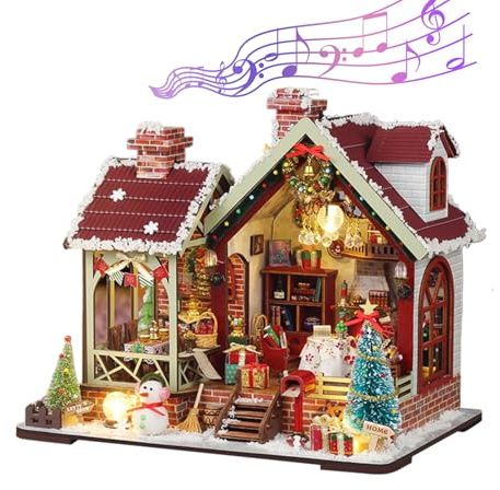Kit De Maqueta De Casa Miniatura DIY,Maqueta 3D de Madera para Manualidades y Decoración de Rincón de Libro | Juego Para Construir Maquetas De Casas Pequeñas Para Decoración - Para Aficionados Familia