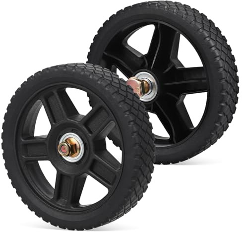 YOSADIER 2 pezzi Ruote Ricambio per Tosaerba in Plastica con Fissaggi Ruote Supporto per Tagliaerba Spinta Compatibili con Vari Modelli Montaggio Facile e Operazione Stabile