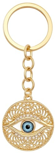 Porte-Clés Mauvais Œil, Porte-Clé Porte-Bonheur Breloque de Sac pour Femme | Cadeaux Porte-Cléf Cool avec un Design Creux pour Style Unique & Chercheurs Spirituels Amis Filles Famille