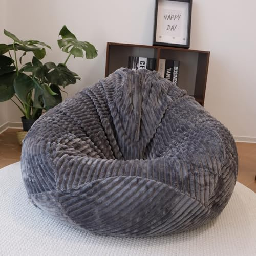 lygooh No filler Fluffy Bean Bag Cover Large Stuffed Storage Covers 5 ft