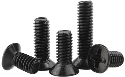 10/50 Stück M2 M2.5 M3 M3.5 M4 M5 M6 M8 Kohlenstoffstahl GB819 Kreuzschlitz-Senkkopfschraube Schwarze Schrauben(6mm,M5 x 10Pieces)