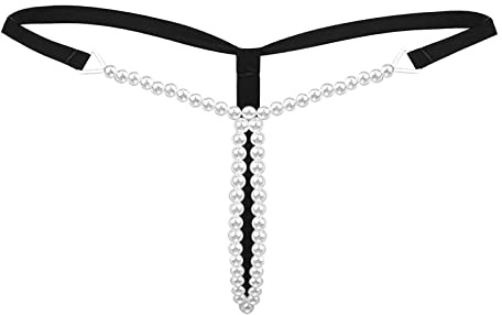 Generico Sexy Donna Taglia Forte Mutandine Intima A Vita Bassa Perizoma da con Perline E Mutande Curvy Slip per Donne Tanga Perizomi Sexydonna Hot Micro Lingerie G String Bikini Womens Underwear