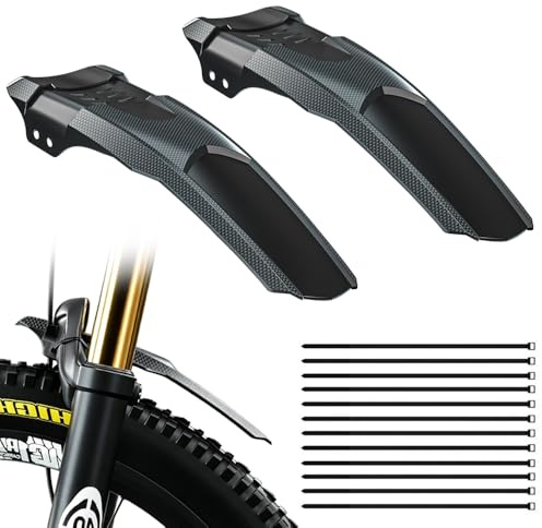 Nzkeuf Fahrrad Schutzblech Set, 2 Stück Schutzblech Mountainbike, MTB Schutzblechs Vorne & Hinten, Lochfreie Montage, Schnelle Demontage, Universal Schutzbleches für Fahrräder von 20-29 Zoll