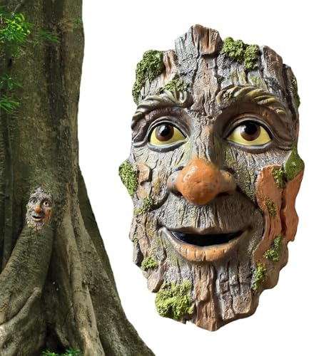 Générique Visage d'arbre | Résine fantaisiste pour Le Jardin - Déco Arbre Extérieur pour Art Jardin - pour Cour, Patio, pelouse, entrée Maison, Parterre