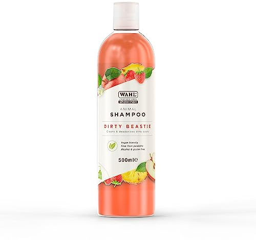 Wahl Dirty Beastie Animal Shampoo 500ml, 32:1 Concentrate for Dirty, Thick & Matted Coats, Deep‑Cleaning Formula That Removes Dirt, Grease, Stains & Odours for All Animal Hair Types