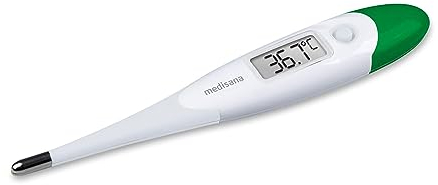 Medisana TM 700 digital thermometer, precise body thermometer for oral, axillary and rectal use, flexible tip, fever alarm and acoustic signals, water resistant, automatic memory and °C/°F conversion