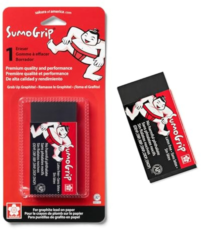 SAKURA 50257 SumoGrip Premium Block Eraser 1Pc, White