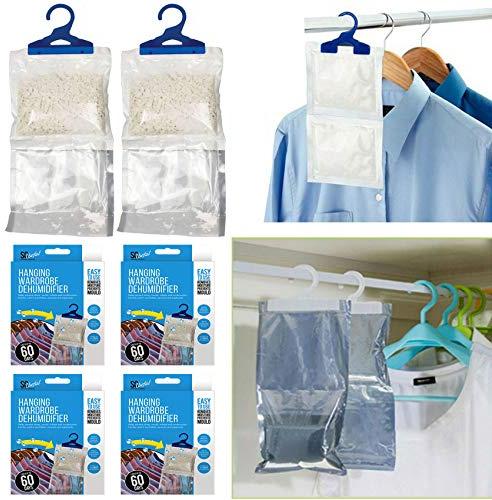 24 x Wardrobe Hanging Dehumidifier Interior Damp Trap Mould Moisture Wardrobes Catch Cupboards Home Office Mildew Remover Condensation UK
