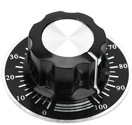 5 teilige Gerändelte Potentiometer Knöpf 6mm MF A03 Lautstärkeregler + Digitalzifferblatt, Potentiometer Drehknöpfe A03 für meisten