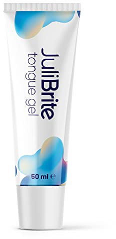 Gel per lingua JuliBrite (50 ml) | Aiuta a contrastare l'alito cattivo (alitosi) | Lingua bianca | Alito fresco | Raschietto lingua | Spazzolino lingua | Pulisci lingua