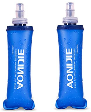 Achsoo 2 pièces bouteille d'eau douce flacon pliable réservoir pliant bouteille hydratation Pack randonnée cyclisme escalade (250ml-2pcs)
