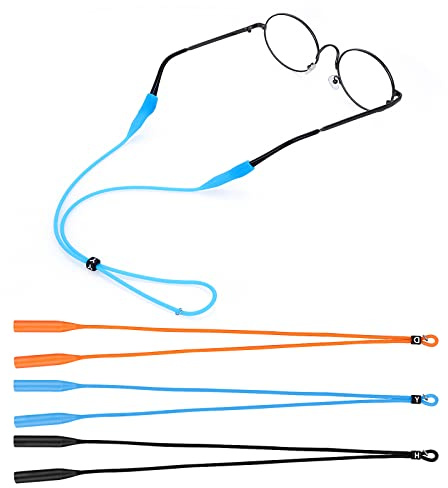 Yolev 3 Pièces Cordon Lunettes Sport Réglable Silicone Lunettes Femme Sangle Elastique Sport Lunettes de Soleil Lecture Sangle Enfants Hommes