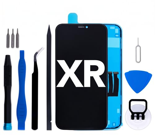 Display für iPhone XR Bildschirm Ersatz 3D Touch Screen LCD Display Digitizer Full Assembly + Reparaturwerkzeug + Bildschirmschutz + TPU Fall + Waterproof Seal 6.1 Zoll