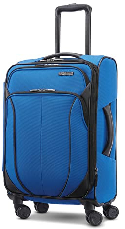 American Tourister 4 KIX 2.0 Expandable Softside Luggage with Spinner Wheels, 24 SPINNER, CLASSIC BLUE