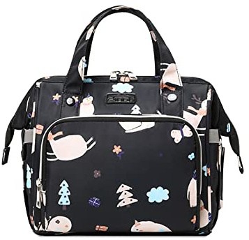SONARIN Multifunktionale Baby Wickeltasche Wickelrucksack,Stilvolle Leichte Wasserdichte Babytasche Reise Wickeltasche Rucksack Umhängetasche Tragetasche für Mama & Papa(Schwarz)