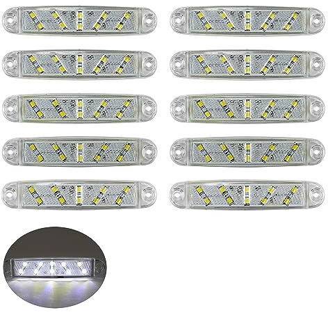 10x Begrenzungsleuchte Positionsleuchte Weiss 10 led LKW PKW Positionsleuchten LKW Anhänger 12V 24V
