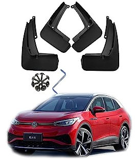 SaVgu Parafango, for VW ID.4X 2015-2023 Paraspruzzi Anteriori e Posteriori Personalizzati modellati Paraspruzzi Paraspruzzi Kit 4 Pezzi Accessori Auto