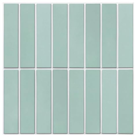 Commomy 10 Pcs 3D Peel and Stick on Wall Tiles,11'8 x 11'8 Matte UrltraLight PVC Vertical Self Adhesive Stick on Tiles for Kitchen Backsplash, Bathroom, Living Room, Bedroom, RV