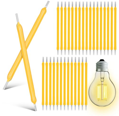 PRETYZOOM 100pcs LED Filament Replacement Parts, 3V DC 120MA 38MM, Warm White 2700K Hard Diodes for Solar Garden Light Repair, DIY Retro Edison Bulb Projects & Low Voltage Fixtures