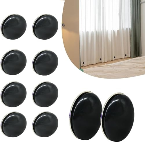 Magnetisch für Vorhänge,10 Stück Duschvorhang-Gewichte, Duschvorhanggewichte, Starke Tischdecken,Duschvorhanggewichte,Magnetische Vorhang Gewichte für Dusche Fenster Vorhang Tischdecken (Schwarz)