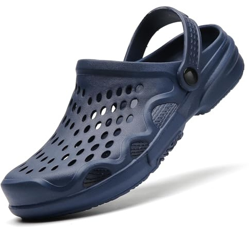 Herr trädgård träskor halkfria duschtofflor sommar utomhus strandsandaler, Marinblått Xsp, 40.5 EU