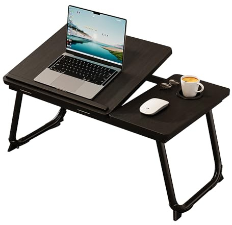 SEHAUSEU Tavolo pieghevole per PC portatile con portabicchieri per letto e divano, portatile per leggere e colazione