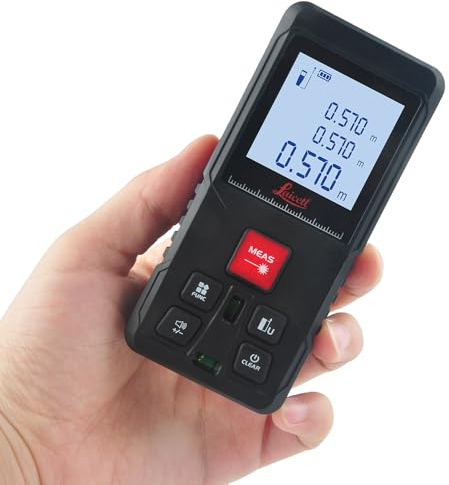 WINTAPE 100M Laser Entfernungsmesser, Digital Wasserwaage Distanzmessgerät mit LCD Hintergrundbeleuchtung, M/In/Ft, Pythagoras/Abstand/Fläche//Volumen Messungen