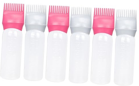 Healeved 6piezas Botella De Tinte Cabello Aplicadora De Raíces Botella Para Raíces Peine Unidades Para Aplicar Aceite De Tinte El Cabelludo