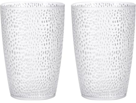 QUARKZMAN 13oz Kunststoff Wassergläser, 2 Stück kunststoffbecher Acrylglas Trinkbecher Unzerbrechlich Camping Gläser Trinkgläser für Campen Party Restaurant Zuhause, Transparent