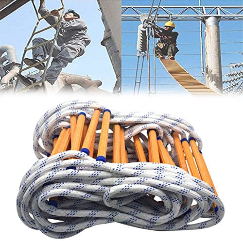 PNAJFUEL Strickleiter,Sicherheitsleiter Notfall Feuer Leiter, Feuer Flucht Strickleiter,Sicherheitsleiter S,3 Meters-30M Flammenbeständig Strickleiter,Sicherheitsleiter Mit Haken/65Ft/20M