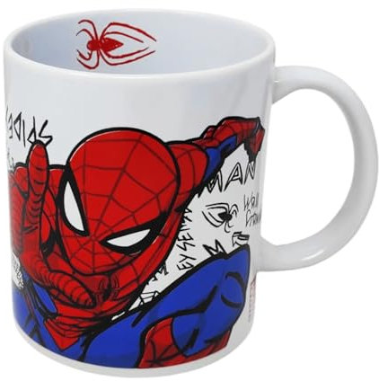 Marvel Tasse à thé en céramique Spiderman 32,5 cl Dimensions 9,5 x 8 cm Convient pour micro-ondes Idée cadeau