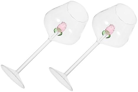 Cabilock Bicchieri Da Vino Rosso in Doppio Da 650 Ml Bicchieri Da Vino Decorativi Per Casa Bar Feste Set Elegante