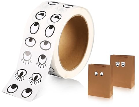 AOYEGIC 1 000 stycken ögonklistermärken, självhäftande ögonklistermärken, för scrapbooking barns födelsedag, gör-det-själv pysseltillbehör (svartvit)