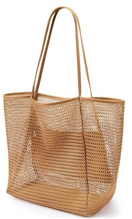 soporXw Strandtasche - Beach Bag Mesh Badetasche xxl Familie Netztasche