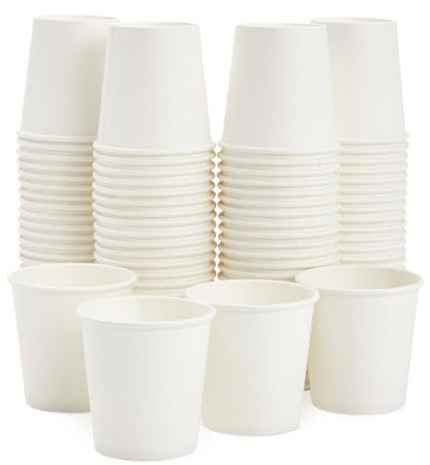 PLATANUS Vasos de Papel Blancos 120 ML (4oz) - Ø 70mm, Calidad 280g/m² para Bebidas Calientes y Frías - Desechables (120 ML (4oz), 1000, unidad)