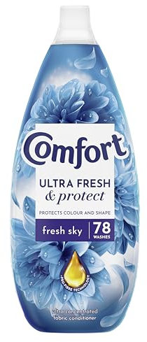 Comfort Ultra Fresh & Protect Fresh Sky Fabric Conditioner softener with Pro-Fibre Technology Protects Colour and Shape 78 washes (1.17 L)