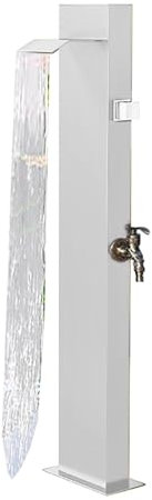 Generico Rubinetto da Giardino in Acciaio Inox per Esterni - Fontana con Rubinetto antigelo per irrigazione e Lavaggio del Giardino, Colonna d'Acqua Resistente per Esterni (Bianco)