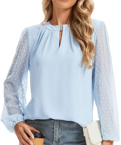 HANERDUN Camisa Mujer Elegante Blusas Manga Larga Elegantes Blusa Fiesta Elegante Boda