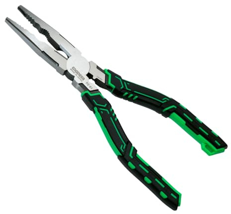 ENGINEER PZ-61 Long Nose Screw Removal Pliers 193mm Multi Functional Stripped Screw Extractor with Wire Cutter & Crimper