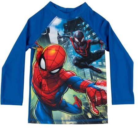 United Labels Marvel Spiderman simtröja UV-skydd 50 för pojkar, blå, badskjorta långärmad, badmode barn, badkläder, blå, 98-104