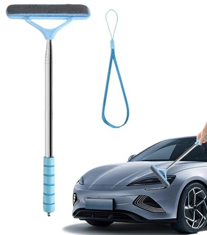 Tisujune Car Window Cleaner Tool - Auto Glass Wash Brush,Retractable Auto Glass Wiper Dust Removal Defogging Brush Exterior Care for Vehicle Truck Maintenance