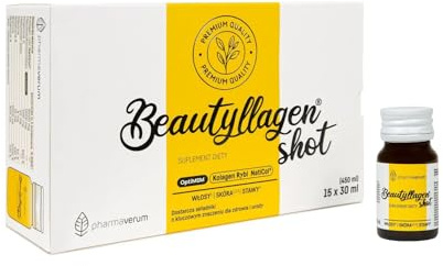 Beautyl'agen fiale per bere collagene SHOT Mango – 15 x 30 ml 5000 mg NatiCol collagene di pesce, ialurone, biotina, OptiMSM e vitamina C, per pelle, capelli, unghie e articolazioni, dosaggio elevato