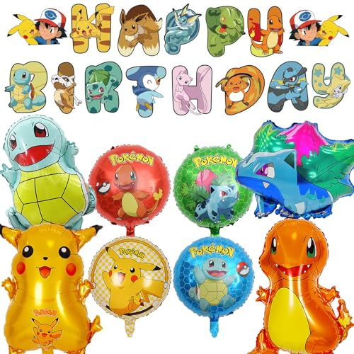 Kindergeburtstag Party Deko,9 PCS Folienballon,Birthday Party Supplies für Kindergeburtstag, Babyparty